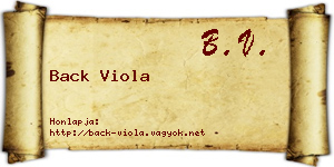 Back Viola névjegykártya